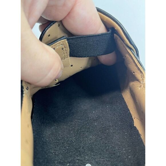 Clarks Unstructured Black Leather Shoes with Merrell Insoles Slip On Comfort 9M - Picture 14 of 15